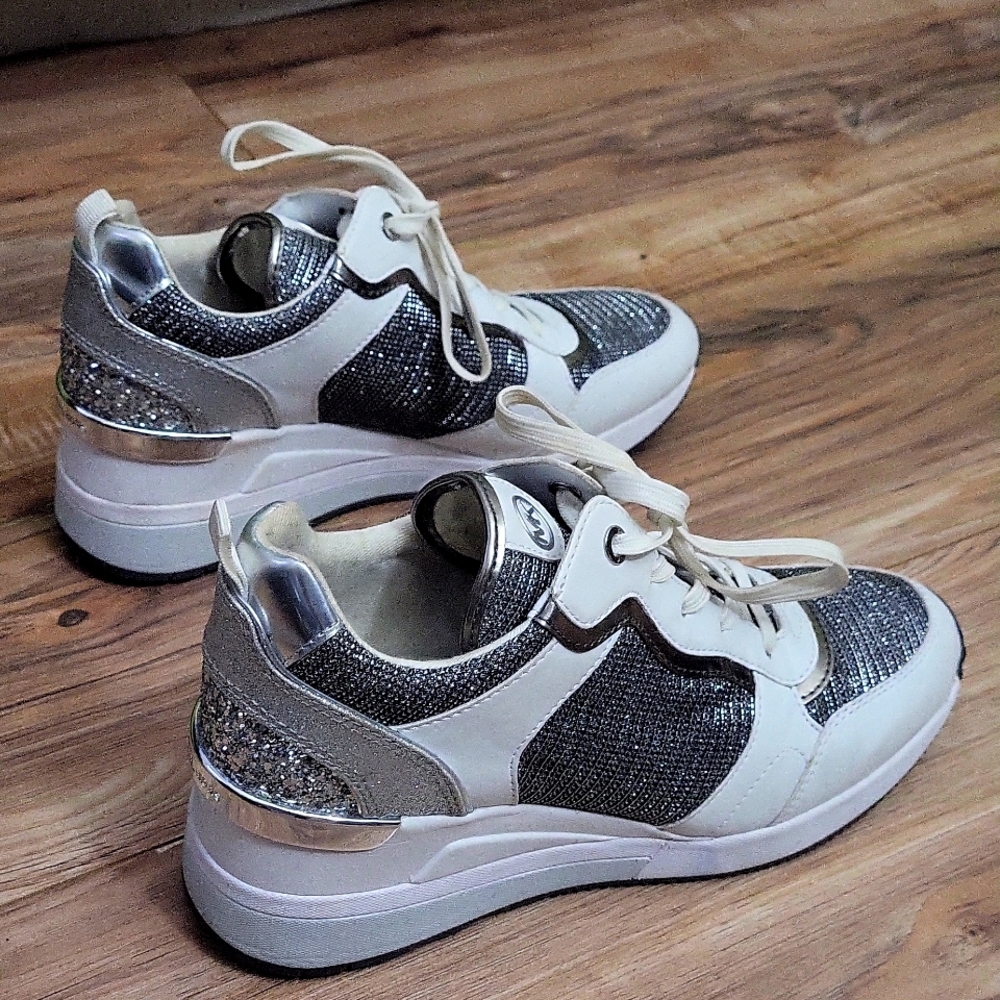 Michael kors silver and white sneakers size 8